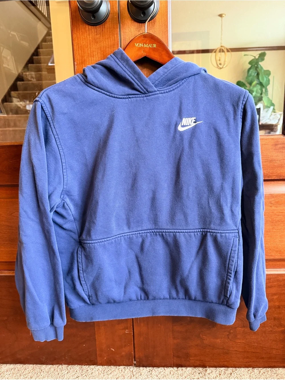 Nike Kids Navy Blue Hooded Pullover Sweatshirt